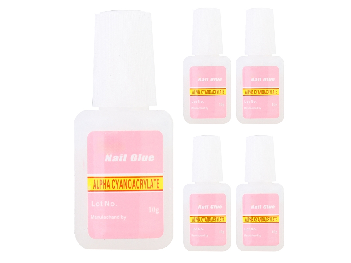 5pcs Cola Forte Para Unhas Com Pincel Adesivo De Decoração Acrílico Ferramenta De Manicure