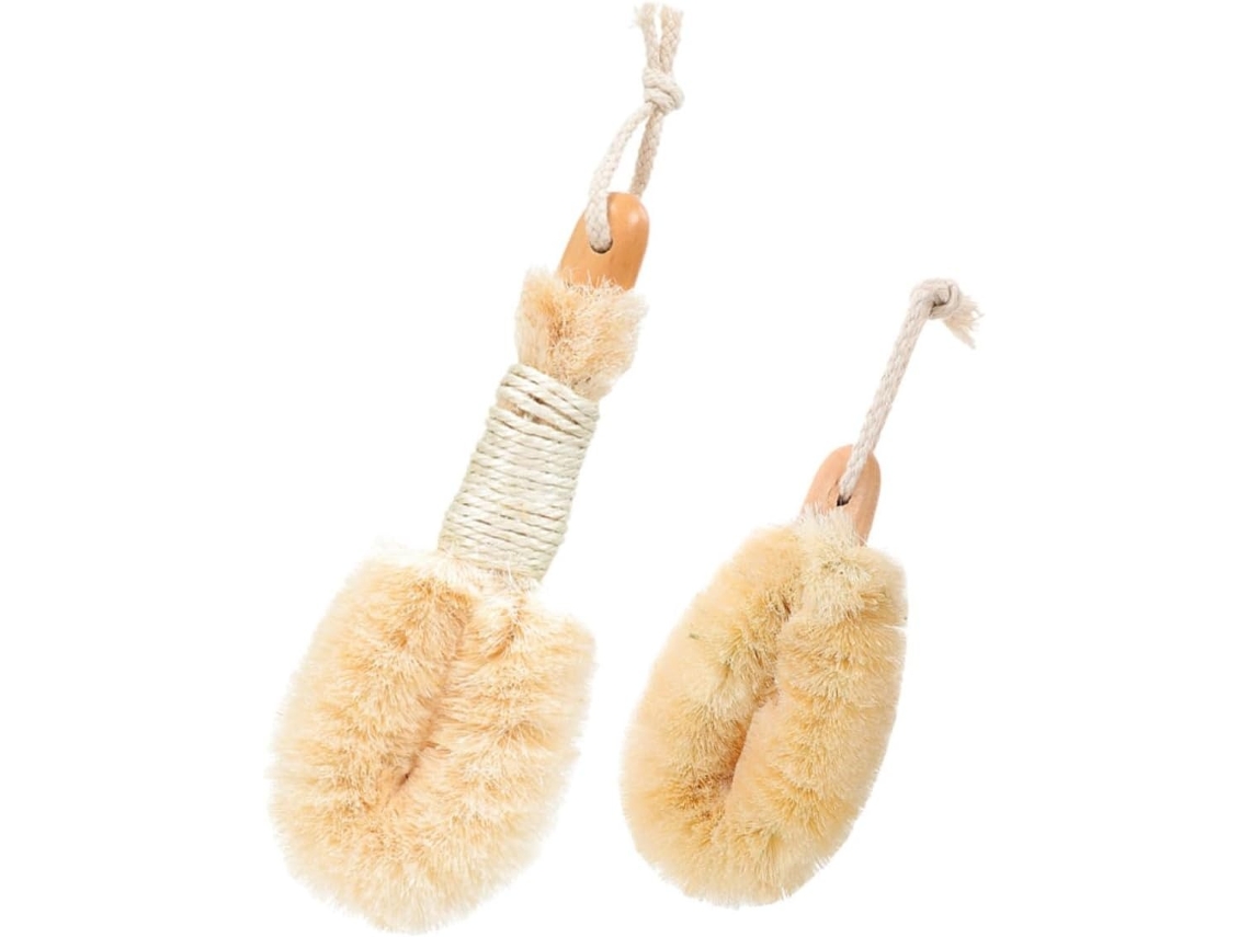 Lurelia Kit De 2 Escovas Corporais De Sisal De Cuidado Corporal, Pega Ergonómica, Massagem Suave E Portátil