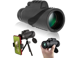 Telescópio Monocular 40×60 Hd Bak4 Prisma Ip68 Anti Nevoeiro Tripé Smartphone Observação Pássaros Caça Turismo Preto Bestvite