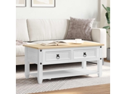 Vidaxl Mesa De Centro Branco 100 X 48 X 45 Cm Madeira De Pinho Maciça