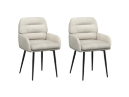 Vidaxl Cadeiras De Jantar 2 Pcs Veludo (v) Creme 59 X 59,5 X 90 Cm