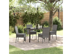 Vidaxl Conjunto De Jantar Para Jardim 5 Pcs Cinzeto Aço Revestido A Pó