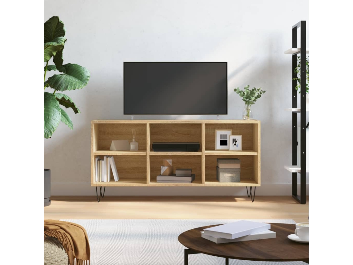 Vidaxl Armário De Tv 103,5x30x50 Cm Derivados Madeira Carvalho Sonoma