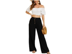 2026 pantalones Anchos de Algodón Y Lino para Mujer de Cintura Alta Con Bolsillos Flowy Verano