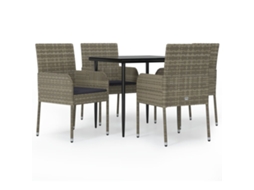 Garden Dining Set, Garden Dining Sets Vidaxl Cinzeto Rattan / Vime (mesa Com 80 Cm De Comprimento)