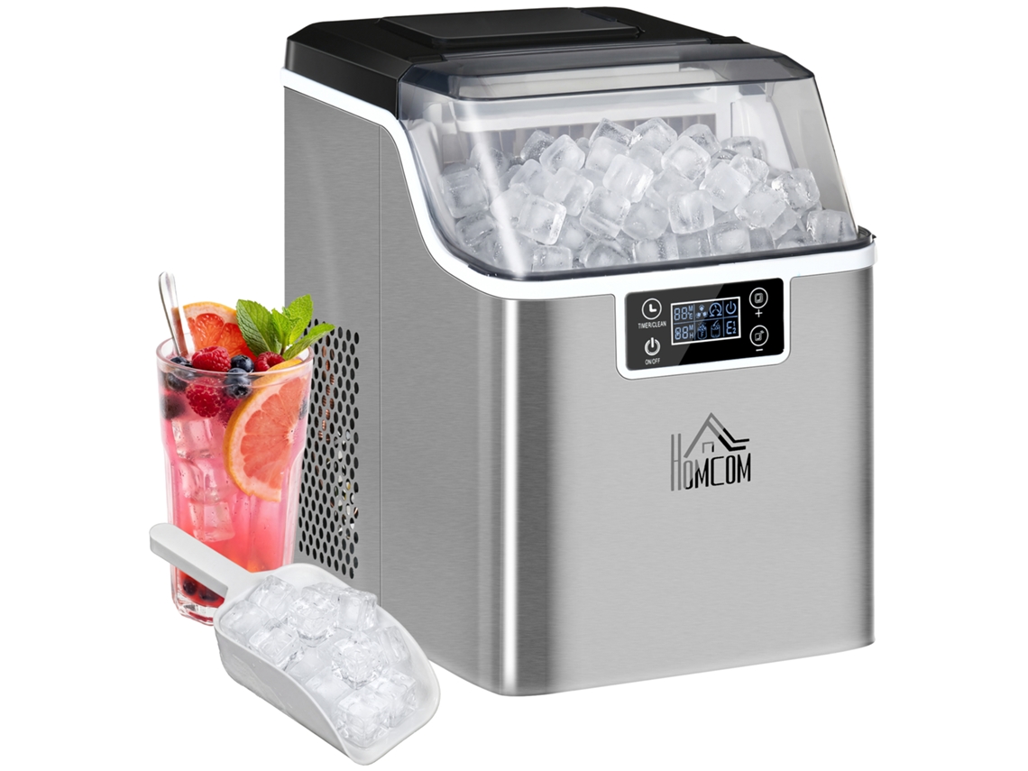 Máquina de Gelo AQUAFORGE, 20kg/24h, 24 cubos, 14-18 min, reservatório 3,2L, prata