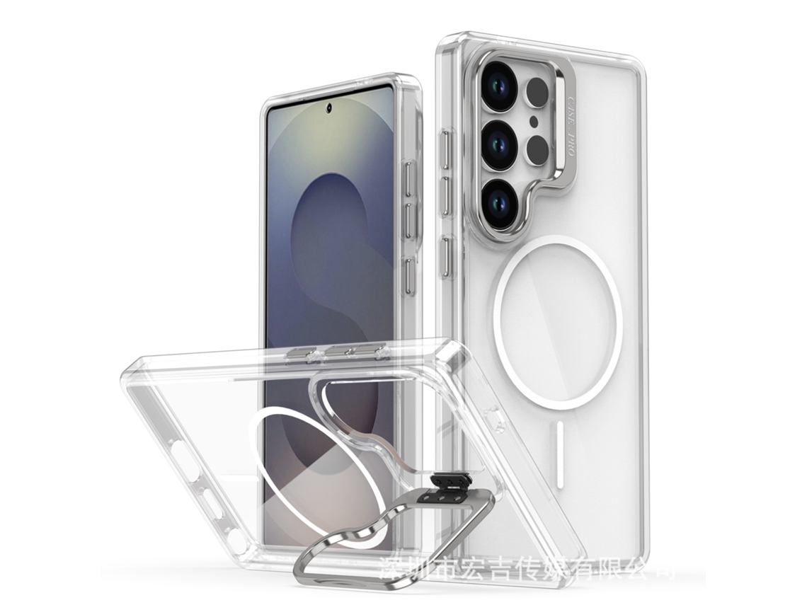 Capa Magnética Transparente Para Celular, Em Cores Vibrantes, Com Proteção Para Branco - Samsung S26 Ultra