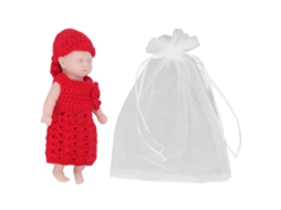 2026 Boneca Simulada de 6 Polegadas com Camiseta Vermelha de Silicone Sólido Recém Boneca Bebe Brinquedo para Maiores de 3 Anos
