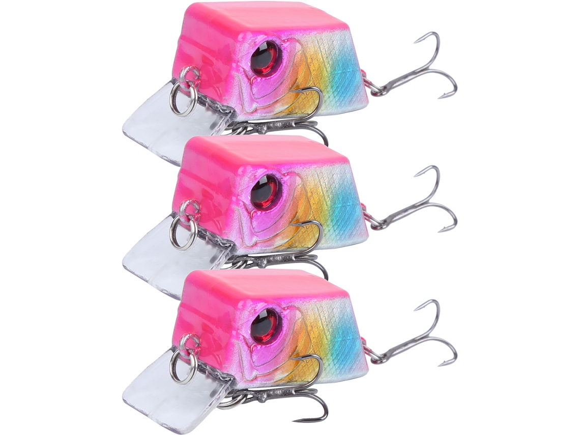Isca Artificial Cúbica Mini 3pcs com Anzóis Afiados4