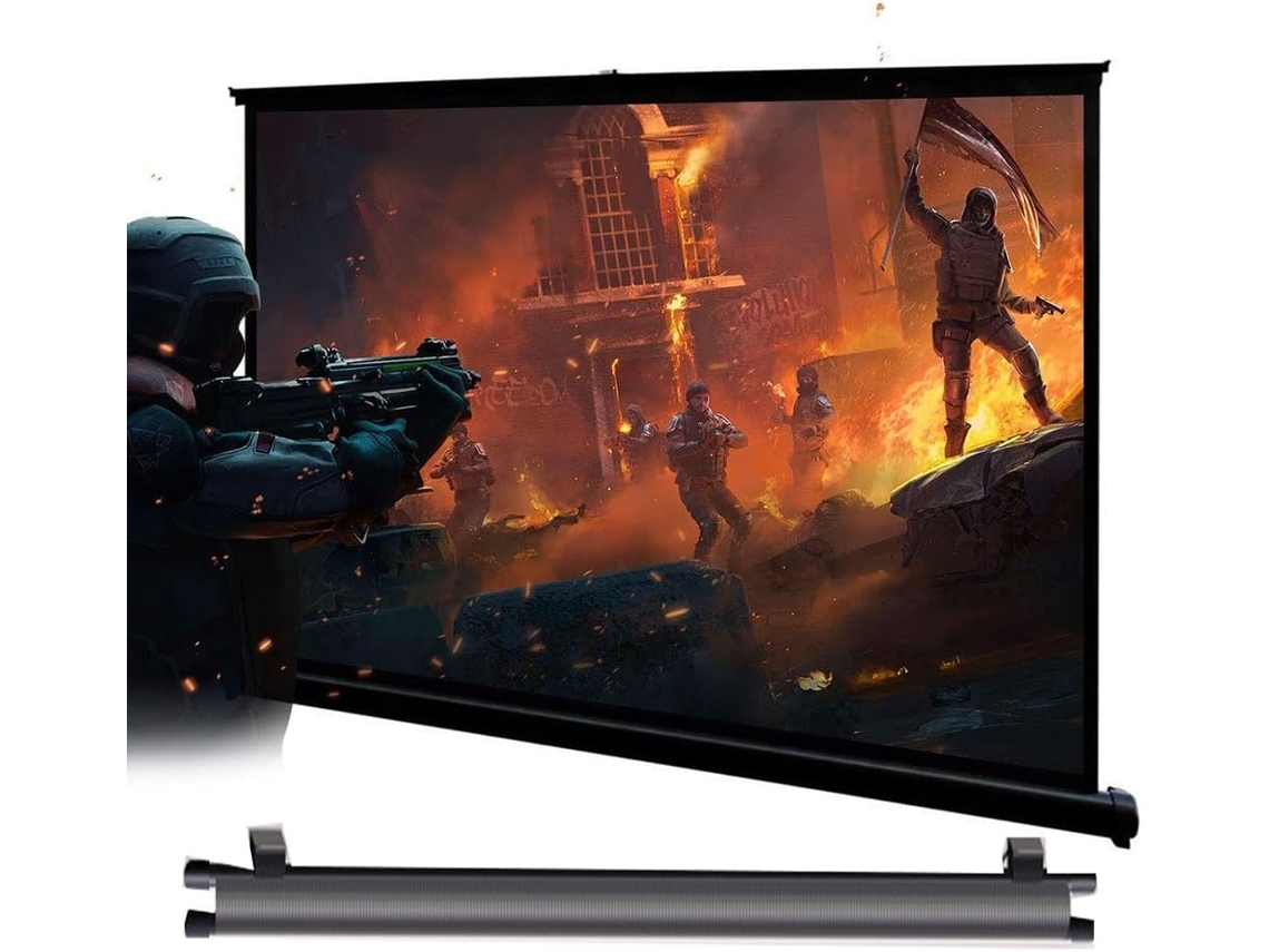 Tela de Projeção 40" 16:9 4:3 Portátil, para Uso Doméstico e Externo