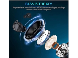 Auriculares In Ear YIZHOOD True Wireless Bluetooth com Cancelamento de ruído Preto