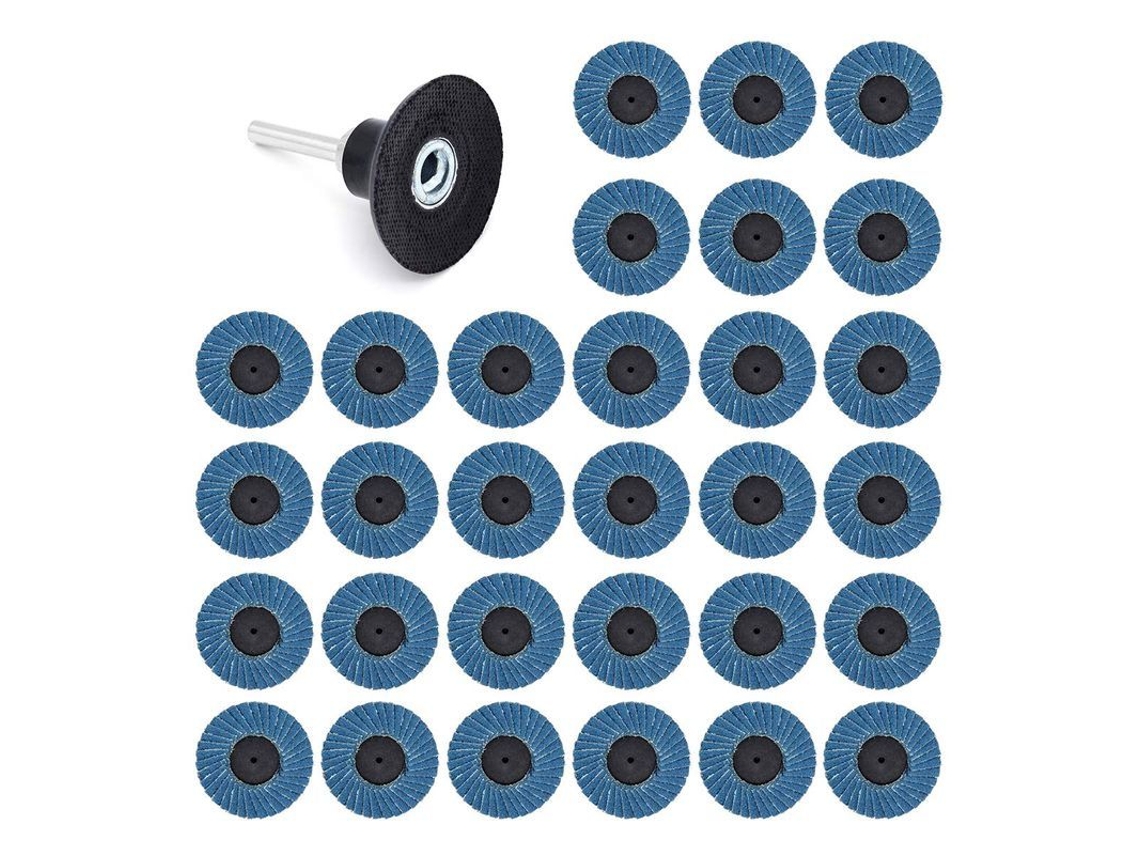 31 Discos Abrasivos De 50mm (2 Polegadas) 40/60/80 Grit Para Mezcladora, Furadeira E Ferramentas Rotativas