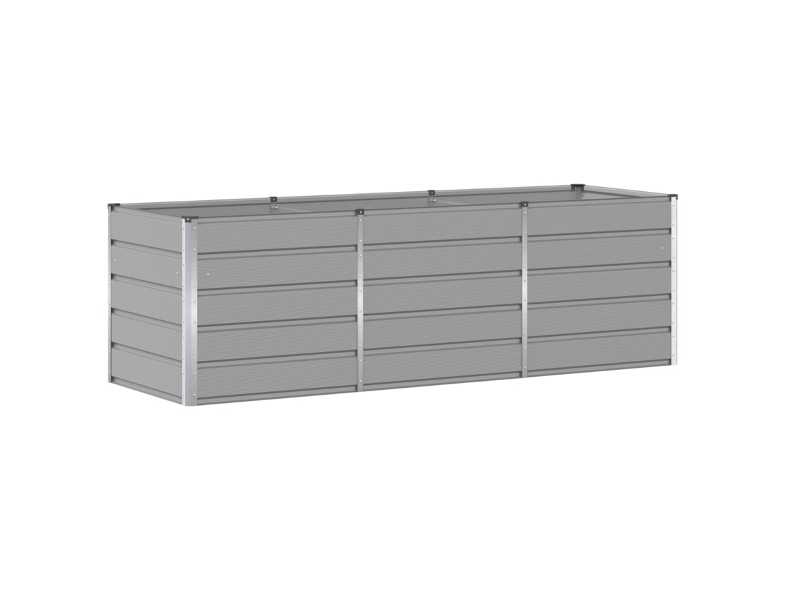 Conjunto 1 Vaso De Jardim Vidaxl Cinzento-claro Aço (240 X 80 X 75 Cm)