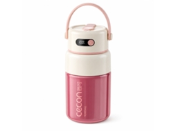 Liquidificador Portátil Recarregável De Vidro 1000 Ml Rosa, Tampa Dupla, 26 Lâminas Em Aço Inoxidável 316