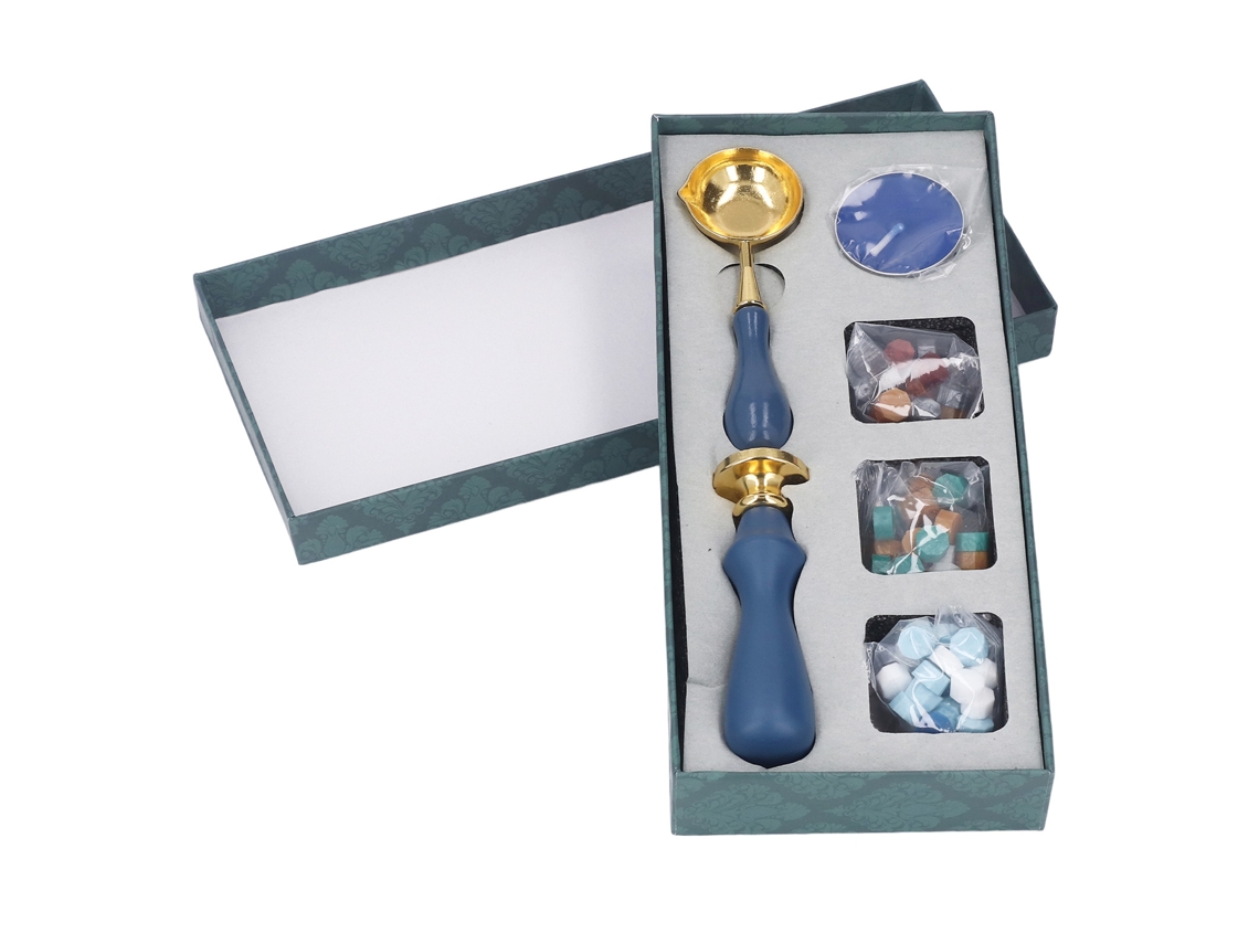Kit de Sellos de Cera Azul Oscuro Retro 6 Piezas para Diy, Sobres Y Cajas de Regalo