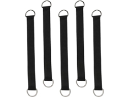 Kit de 5 Tiras para Rede Inoomp, em Poliéster e Aço Inoxidável com Mosquetões, Ajustáveis para Balanços em Árvores e CHABERLU