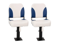 Vidaxl Conjunto De 2 Assento Barco Dobrável 41x36x48 Cm Azul E Branco