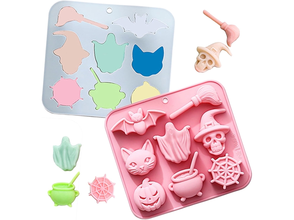conjunto de 2 Formas De Silicone Festivas Chocolate Com Tema De Halloween