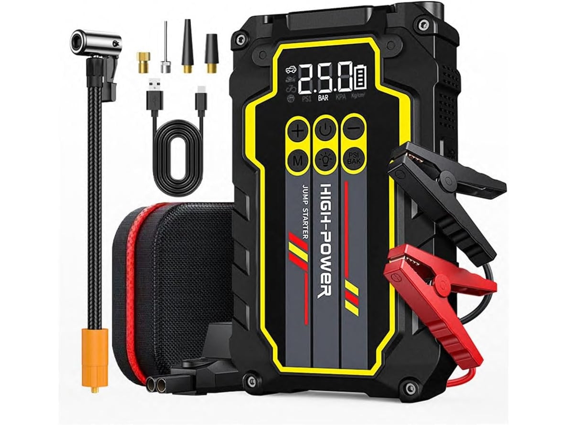 Auxiliar De Partida Para Carro Com Compressor De Ar (cinza)