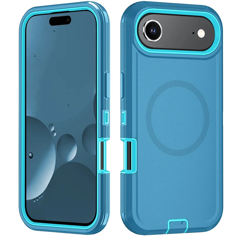 (azul Celeste, Iphone 16e) Capa Protetora Híbrida De Três Camadas, À Prova De Choque.