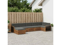 Vidaxl Conjunto De Sofás Para Exterior 7 Unid. Natural E Antracite