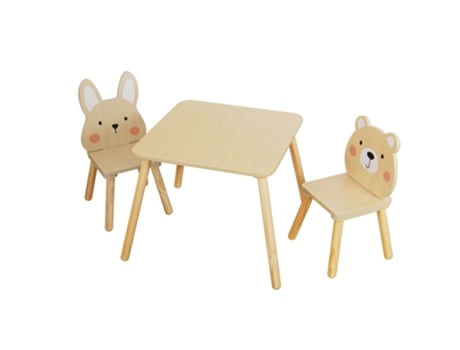 Mesa E 2 Cadeiras Em Madeira W08g410 Moni Toys Moni Toys