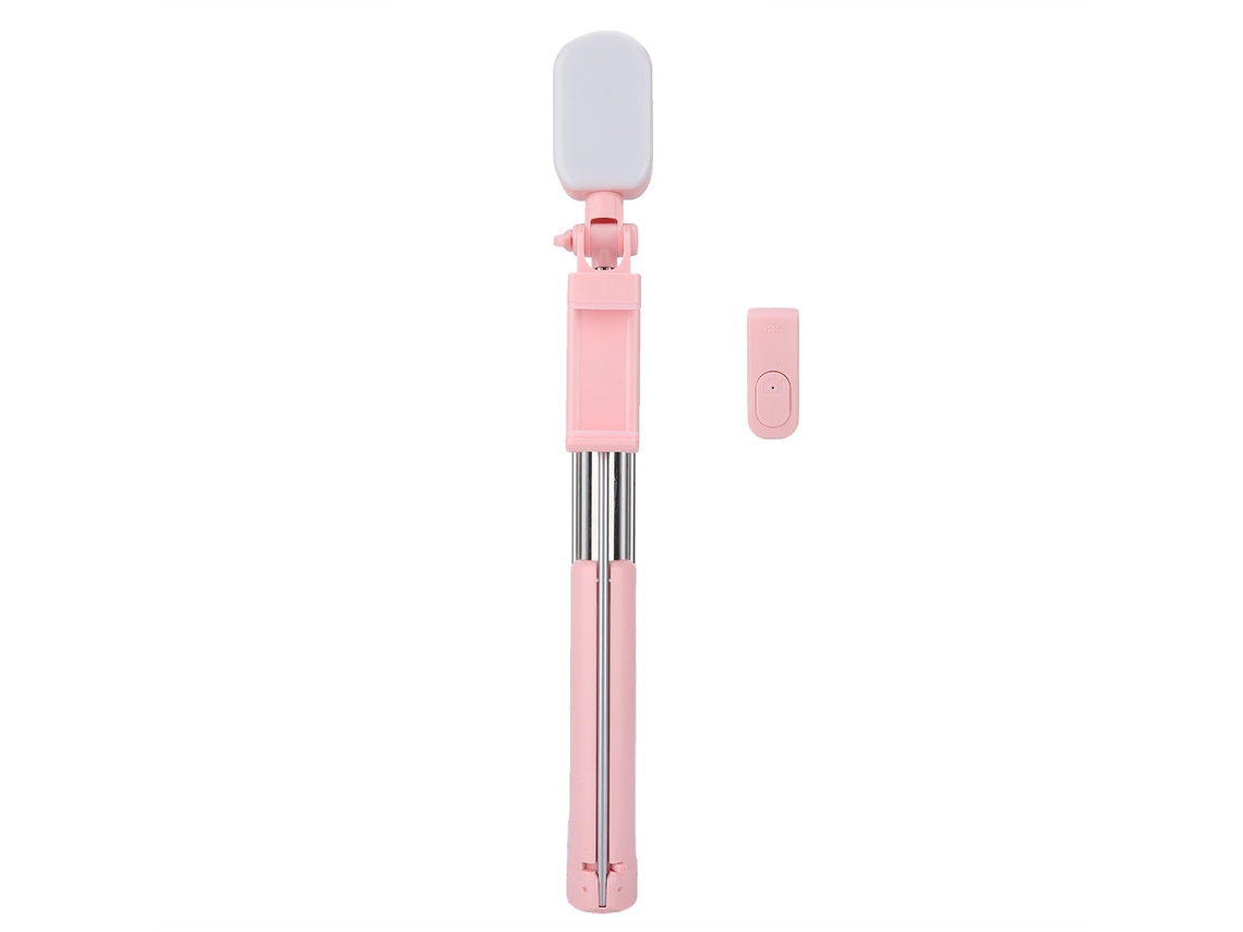 Palo de selfie A19d, suporte de luz de preenchimento Bluetooth, 1.6m, rosa EOOCOO