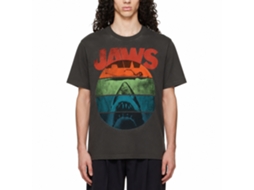 Rockinstone Jaws Movie Text Arch Solid Smoke Adult T-shirt Size:m