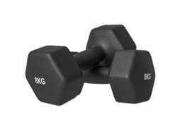 Set 2 Manubri Esagonali 2x8 Kg em Metal e Plástico,pegada Antiderrapante,24x11x11 Cm,preto BTFORUS