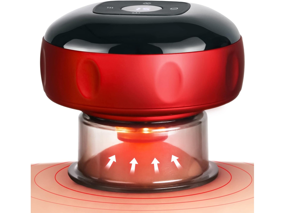 Kit De Ventosaterapia Inteligente E Dinâmica Com Luz Vermelha, Aparelho Elétrico Para Massagem Ventosas (vermelho)