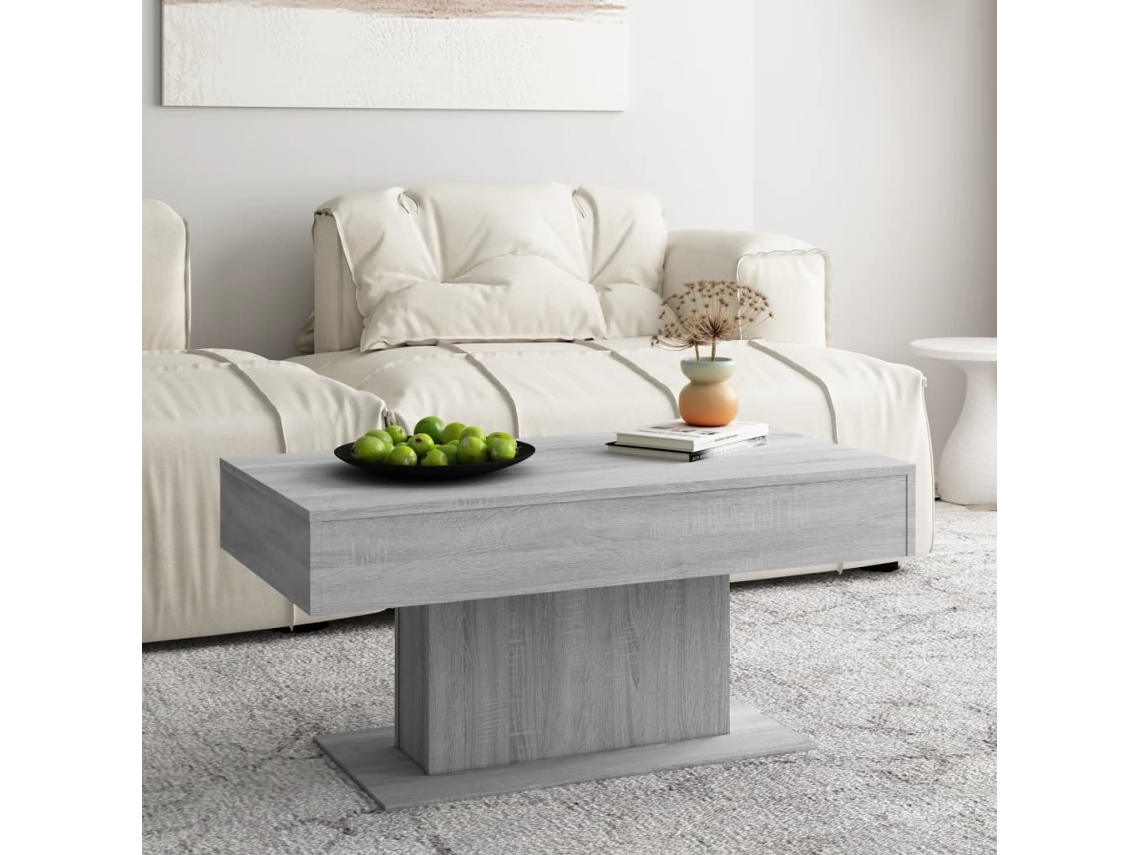 Vidaxl Mesa De Centro 96x50x45 Cm Derivados De Madeira Cinzento Sonoma