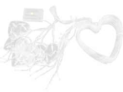 Cordão De Luzes Led Em Formato De Coração, Alimentado Por Bateria, Luzes Decorativas De Cortina Com Luz Quente.