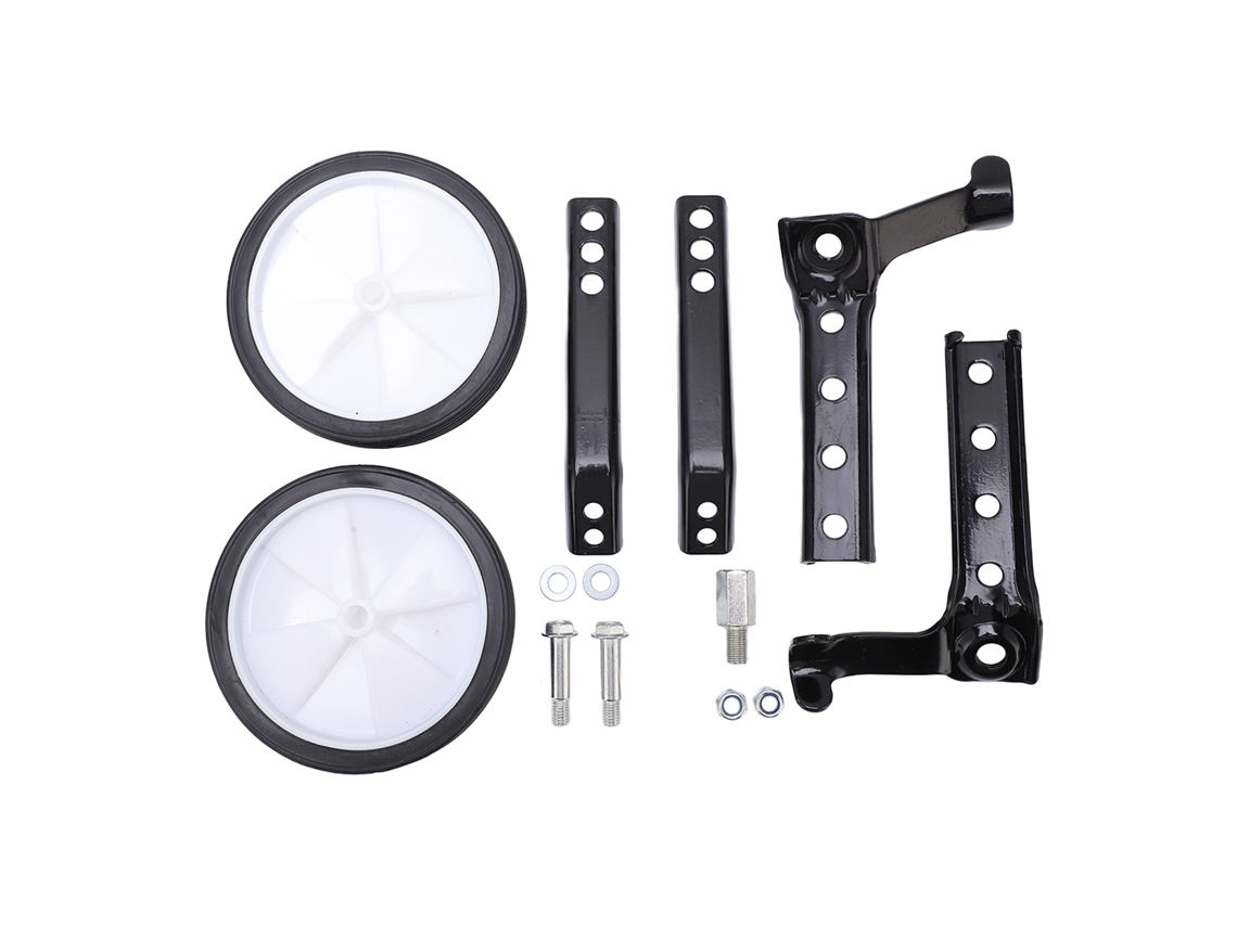 Ruedas de Entrenamiento Ajustables de Acero Y Plástico para Bicicletas Infantiles de 18 a 24 Polegadas Negro