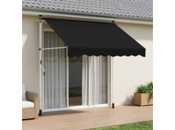 Vidaxl Toldo Retrátil Manual Preto 150 Cm