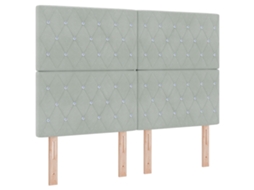 Conjunto 1 Cama Box Vidaxl Cinzento-claro Veludo (140 X 190 Cm)