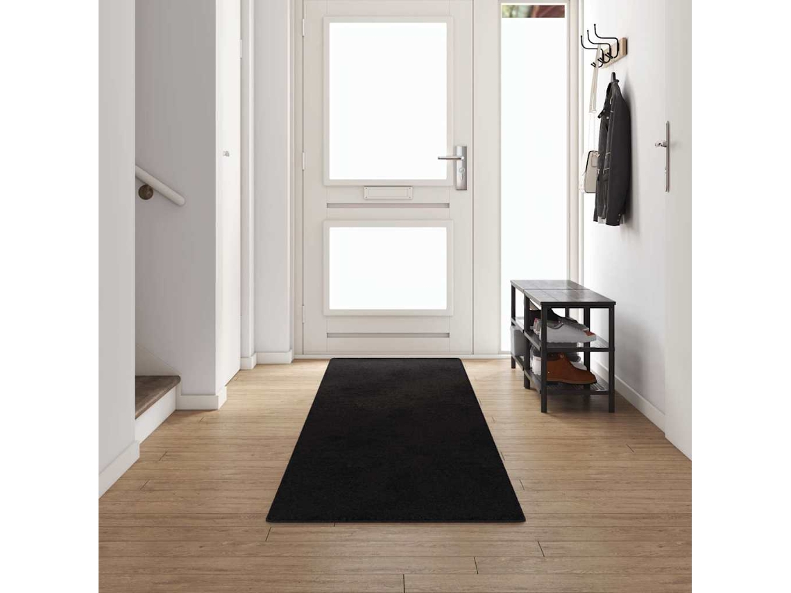 Vidaxl Runner De Carpete Preto 80 X 500 Cm 100% Polipropileno Tuft