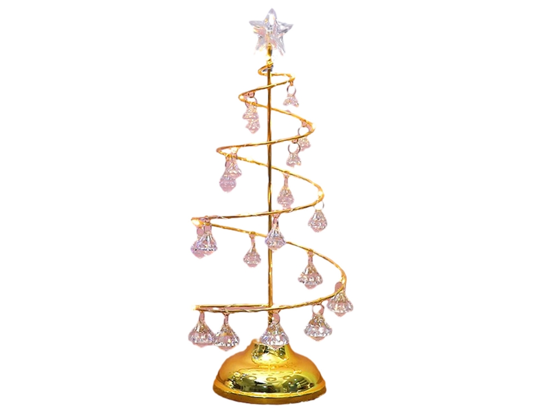 1 Peça Natal 7*7*19Cmled Luz Quente Cristal Árvore de Natal Ornamento de Mesa Luz Noturna
