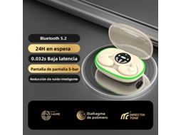 Fones de Ouvido Sem Fio Bluetooth 5.3 Invisíveis , com Controles de Toque, À Prova D'água, Cancelamento de Ruído e Microfone. MDUG (cáqui)