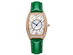 Relógio de Pulso Feminino com Strass Elegante Impermeável de Liga Presente de Aniversário Verde