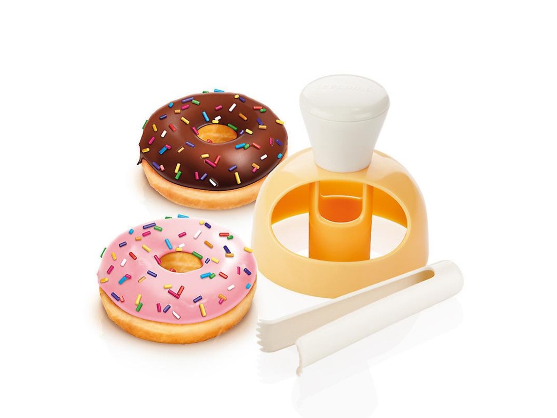Molde de Tarta Donut com Pinça Cortadora para Diy, Ferramenta de Confeteria para Biscoitos e Sobremesas, Molde de Cozinha