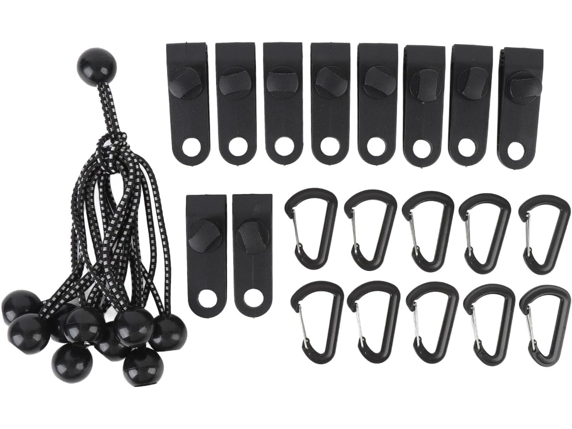 10set Outdoor Tent Clips Set Windproof Fasteners Tarp Clamps Elastic Rope Plastic Buckle For Camping Hiking