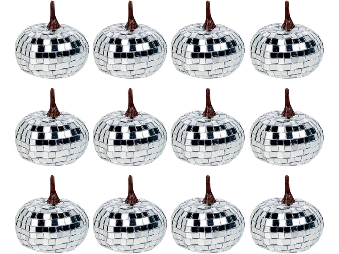 Conjunto De 12 Abóboras Artificiais Para Decoração De Outono Com Tema Disco |