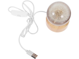 Luminária De Mesa Com Bola Cristal E Flor Preservada Luz Led Suave