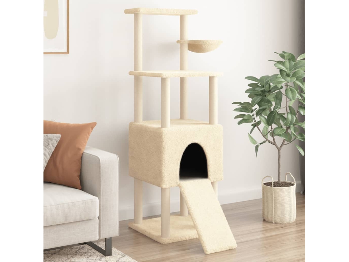 Vidaxl Árvore C/ Postes Arranhadores Sisal 153 Cm Cor Creme