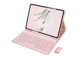 Capa Com Teclado Para Samsung Galaxy Tab A11 Plus 11 Polegadas Com Mouse, Rosa Gertiz (2025)