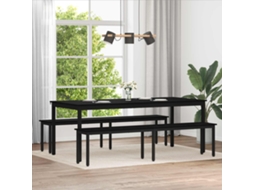 Vidaxl Banco Carvalho Preto 200 X 35 X 45 Cm Derivados De Madeira