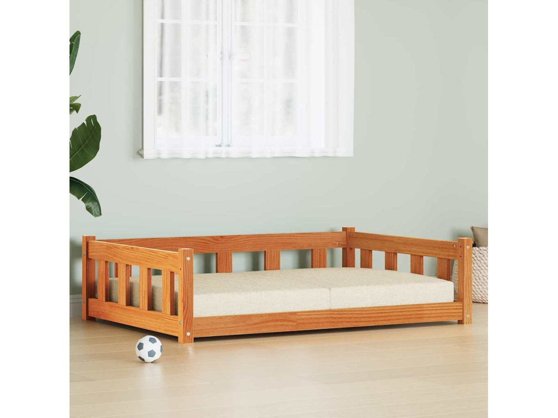 Vidaxl Cama Para Cachorro 100 X 70 X 28 Cm Madeira De Pinho Maciça