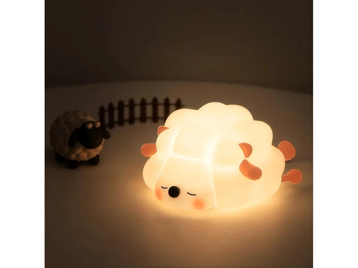 (ovelha Rosa) Luz Noturna Led De Silicone Com Sensor De Toque