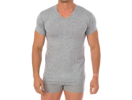 T-Shirt de Homem Q-EN Algodão Cinzento (L)