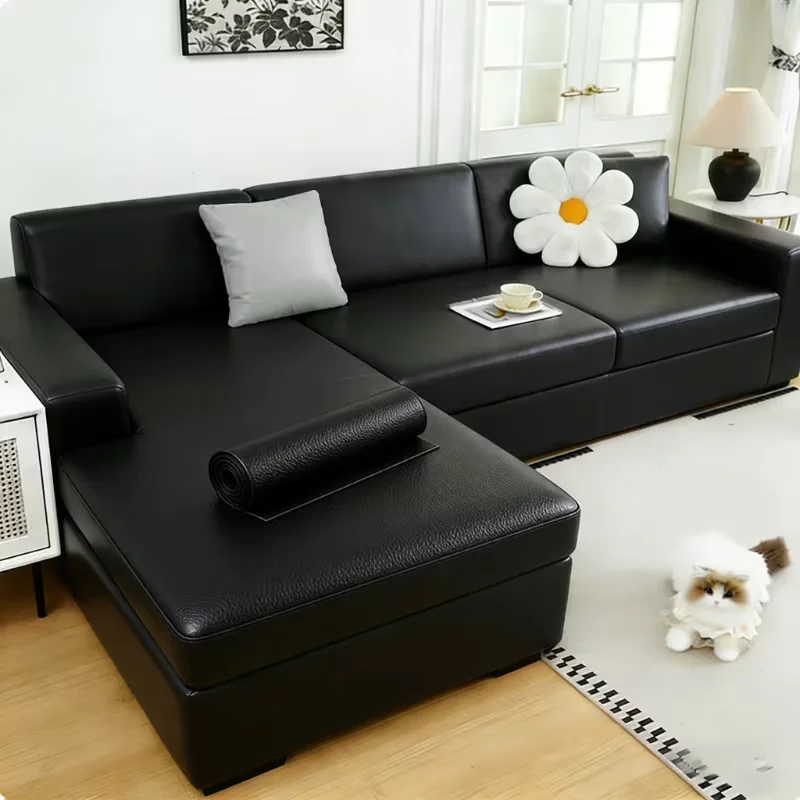 (preto, 50x300cm) Adesivo De Couro Pu Impermeável E Resistente Ao Desgaste, Ideal Para Renovar Sofás E Assentos De Carro.